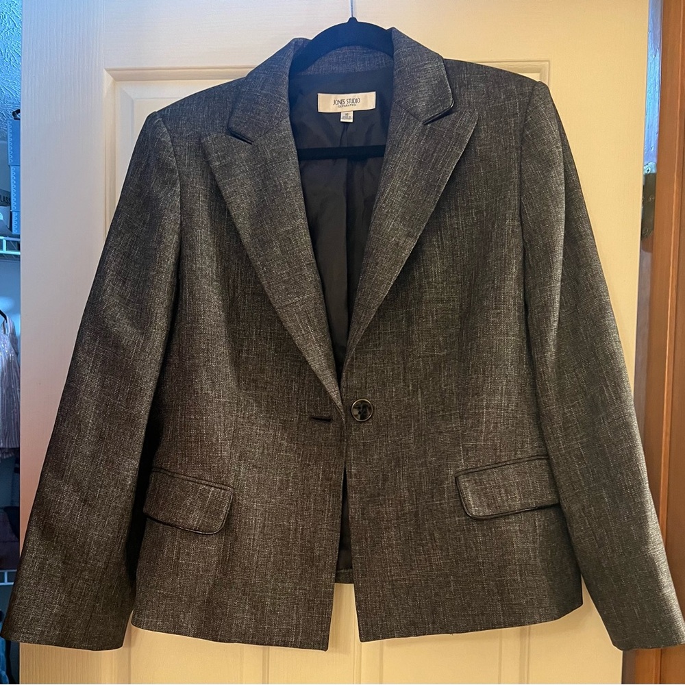 Jones Studio Separates Dark Grey Suit Jacket Size 16